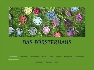 Bildschirmfoto: Die Startseite von Anneli's Website mit zahlreichen gehäkelten Blumen auf einem Foto und dem Menü darunter.