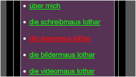 Bildschirmfoto: Der überfahrene Link wird rot und unterstrichen angezeigt.