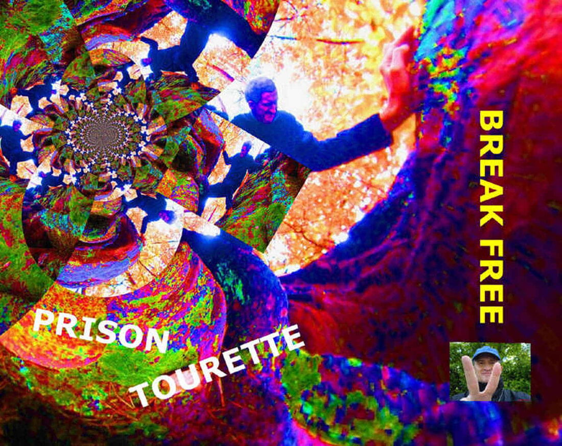 Fotomontage: Rekursives Muster von einem Foto mit Hermann, grellbunt eingefärbt.