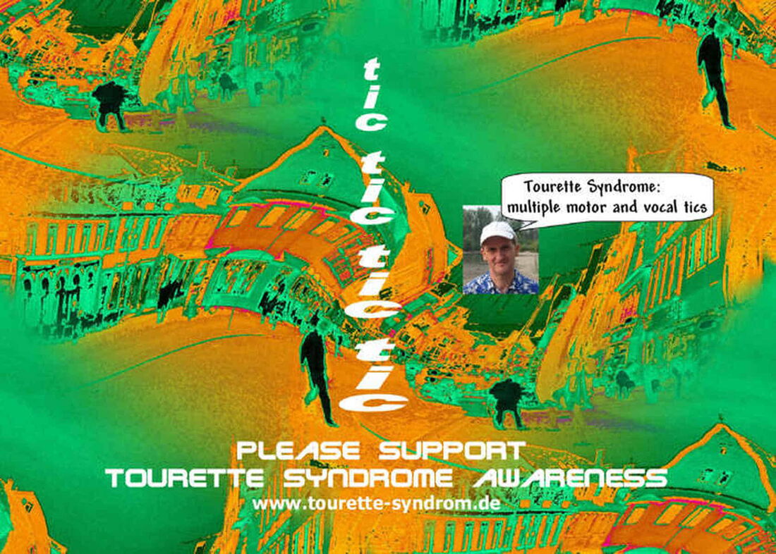 Fotomontage: Grün-orange gefärbte, verzerrte Stadtimpressionen; darauf ein Foto von Hermann mit einer Sprechblase.