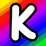 Grafik: Es befindet sich ein großes schwarz-weißes "K" auf einem bunten Farbverlauf im Hintergrund.