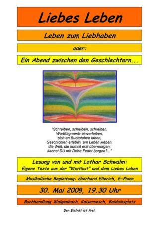 Grafik: Mein farbenfroher Entwurf des Ankündigungsplakats für unsere gemeinsame Performance in Kaisersesch.