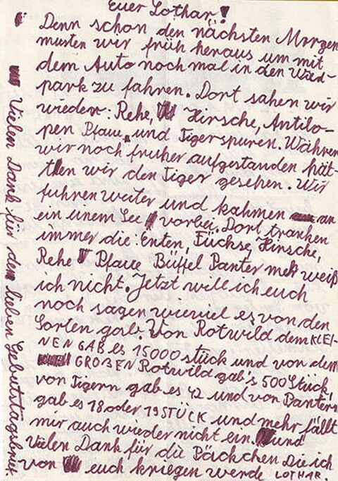 Brief: Die komplette Rückseite ist mit brauner Schreibschrift beschrieben.