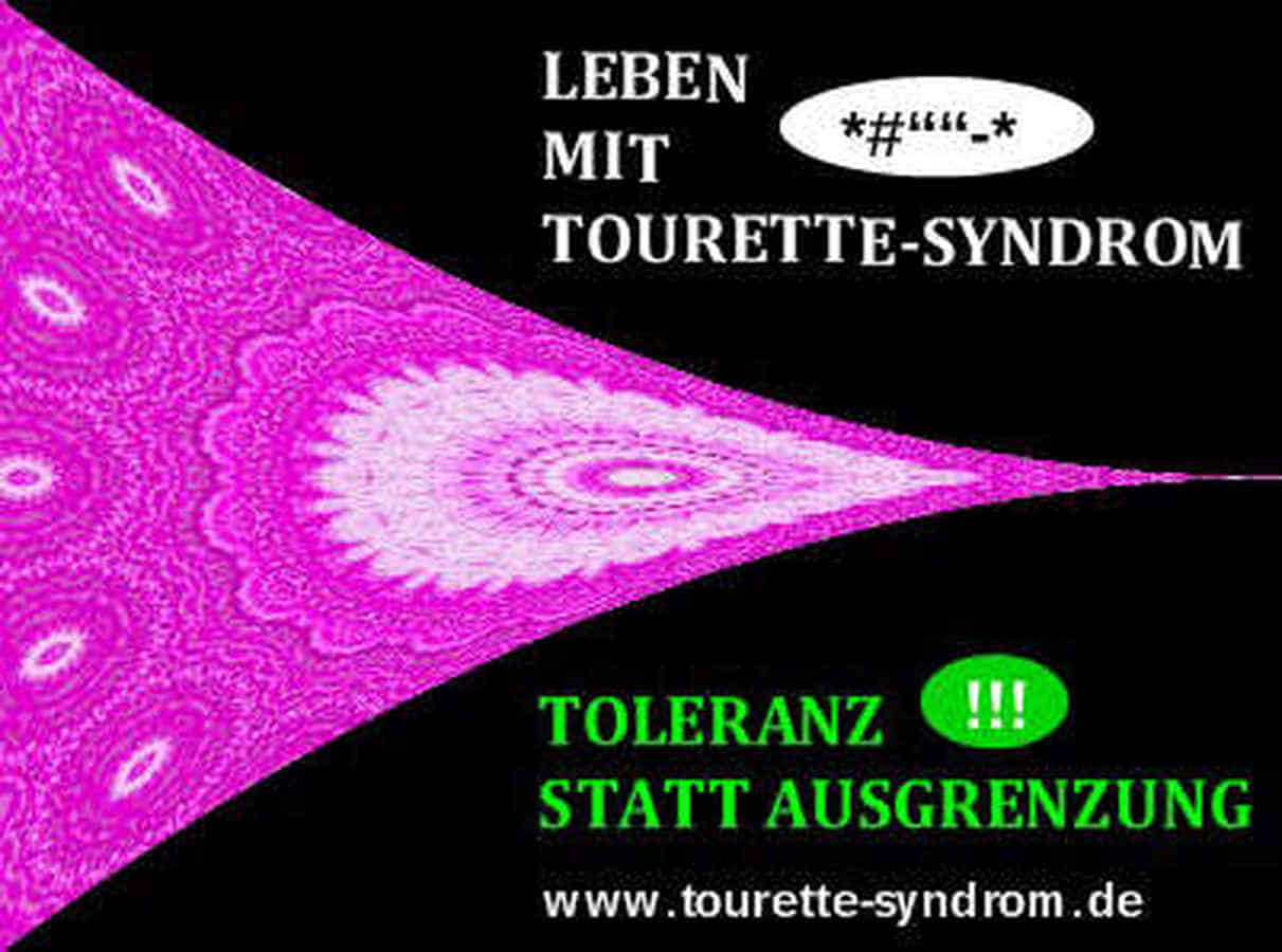 Grafik: Pinkfarbenes Mosaik mit dem Text: Toleranz statt Ausgrenzung.