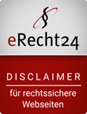 Grafik: Das e-Recht24-Siegel für meinen Disclaimer.