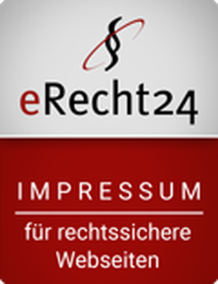 Grafik: Das e-Recht24-Siegel für mein Impressum.